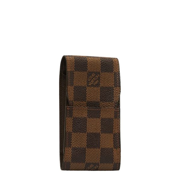 1 0123404 2 Louis Vuitton Damier Etui Cigarette Cigarette Case Tobacco Case Accessory Case N63024 Brown PVC Leather