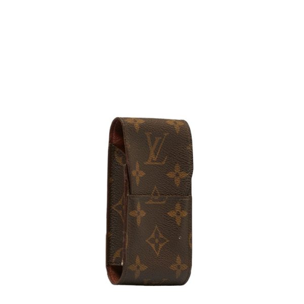 1 0123700 2 Louis Vuitton Monogram Case Tobacco Case M63024 Brown PVC Leather