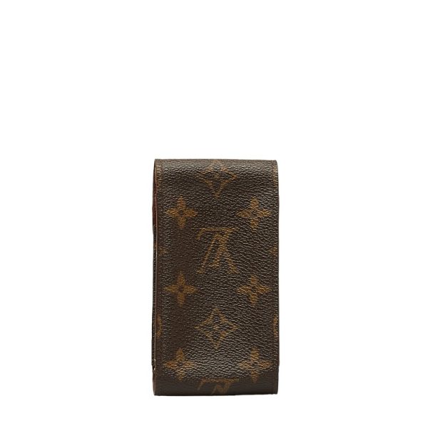 1 0123700 3 Louis Vuitton Monogram Case Tobacco Case M63024 Brown PVC Leather