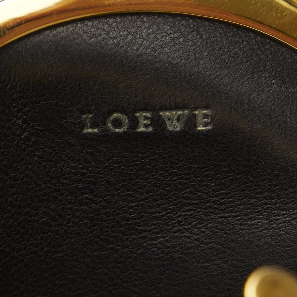 1 0123721 7 LOEWE Anagram Embroidery Frill Clasp Coin Purse Coin Case Black