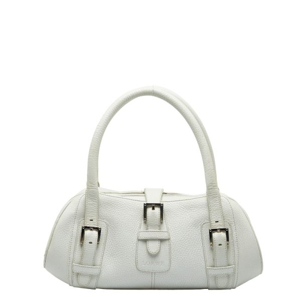 1 0123942 1 LOEWE Senda Handbag White Leather