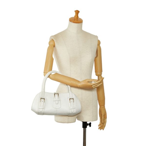 1 0123942 10 LOEWE Senda Handbag White Leather