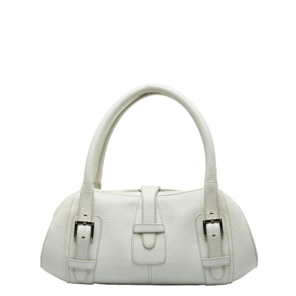 1 0123942 3 LOEWE Senda Handbag White Leather