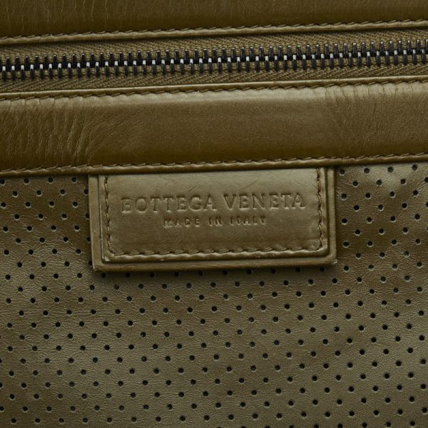 1 0124030 9 Bottega Veneta Leggero Punching Rucksack Backpack Khaki Leather