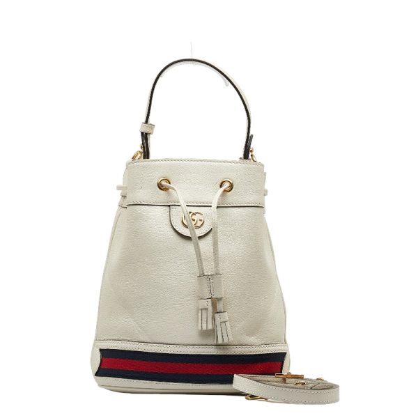 1 0124760 1 Gucci Ophidia Shoulder Bag Bucket Bag White Multicolor Leather