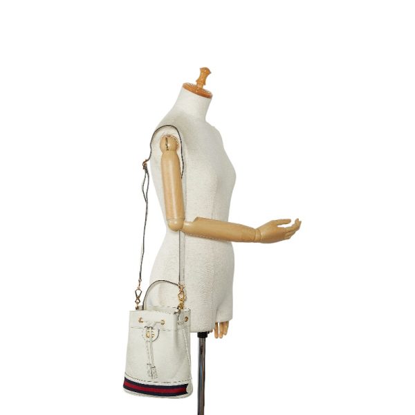 1 0124760 10 Gucci Ophidia Shoulder Bag Bucket Bag White Multicolor Leather