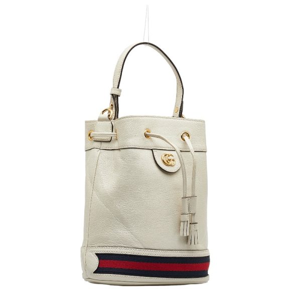 1 0124760 3 Gucci Ophidia Shoulder Bag Bucket Bag White Multicolor Leather