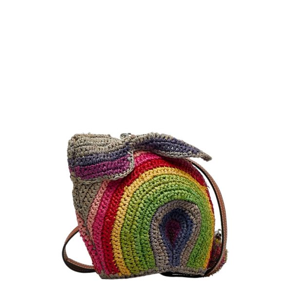 1 0125112 2 LOEWE Animal Line Paulas Bunny Rainbow Mini Bag Multicolor Raffia