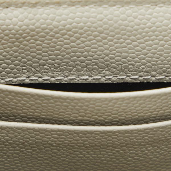 1 0125325 5 Saint Laurent Monogram YSL Card Holder White Leather