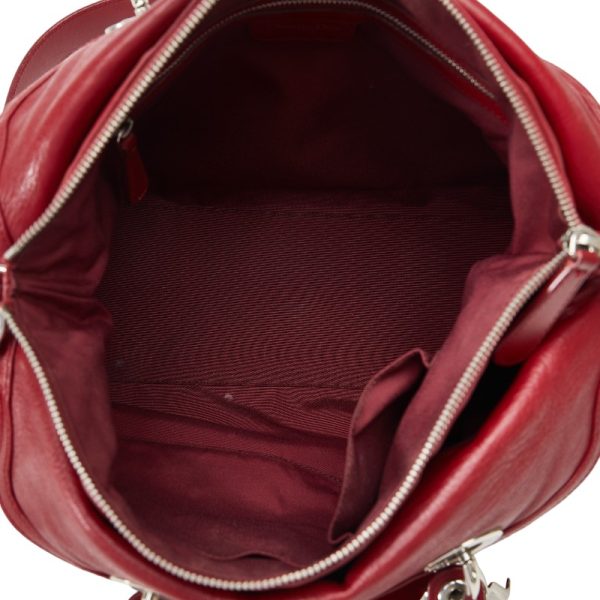 1 0125373 6 Dior Granville Cannage Handbag Shoulder Bag 2WAY Red Leather