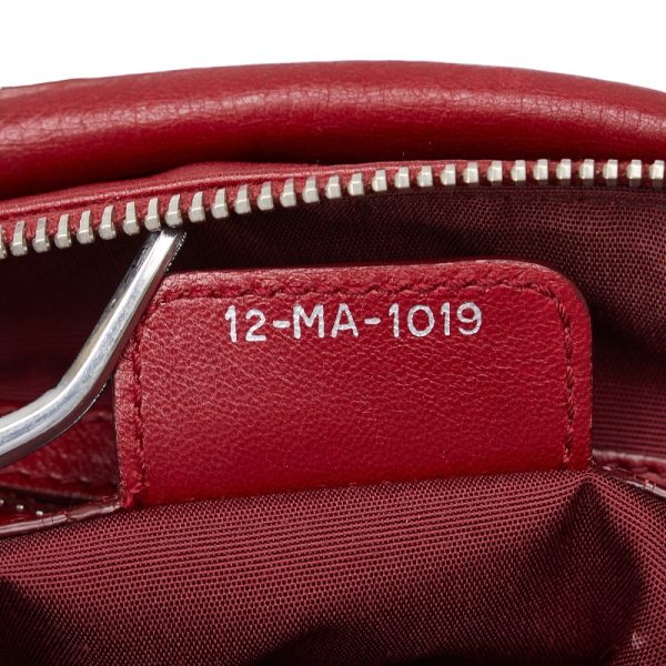 1 0125373 9 Dior Granville Cannage Handbag Shoulder Bag 2WAY Red Leather