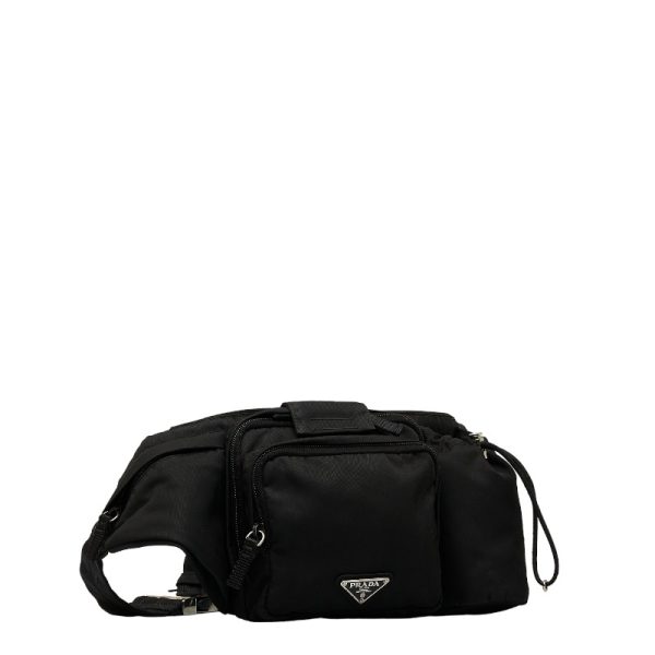 1 0125533 2 Prada Waist Bag Body Bag Black Nylon