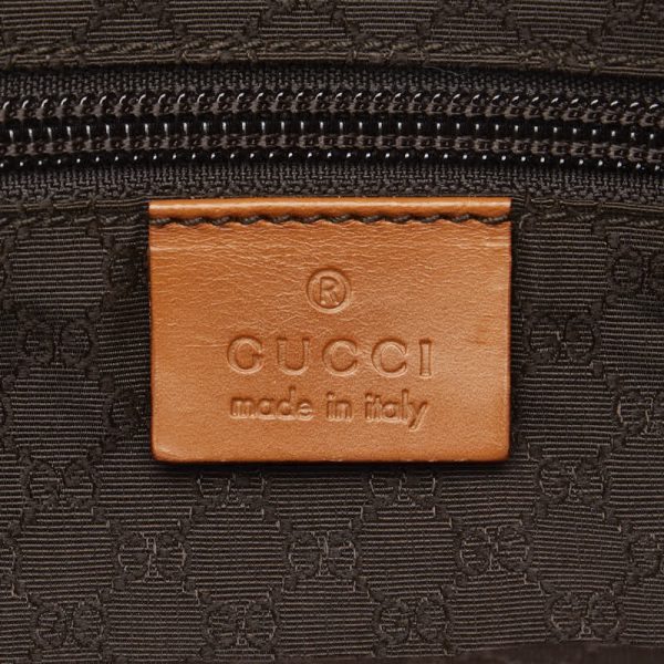 1 0125549 10 Gucci Tote Bag Orange Brown Canvas Leather