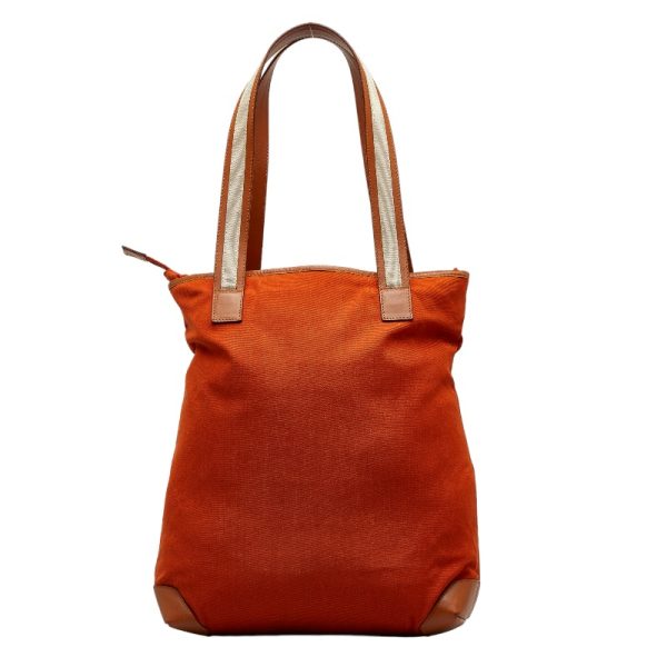 1 0125549 3 Gucci Tote Bag Orange Brown Canvas Leather