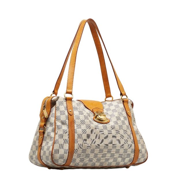 1 0125737 2 Louis Vuitton Damier Azur Stresa PM Tote Bag N42220 White