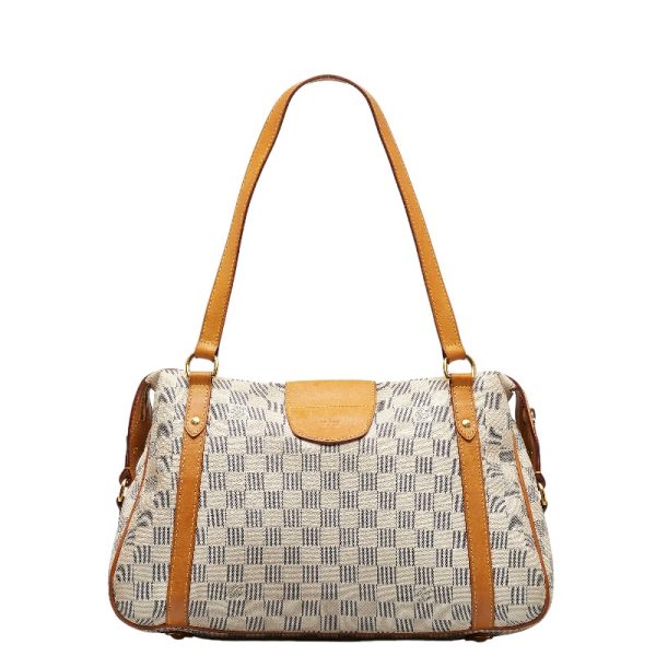 1 0125737 3 Louis Vuitton Damier Azur Stresa PM Tote Bag N42220 White