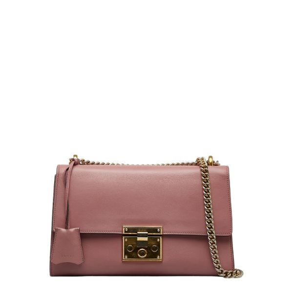 1 0126129 1 Gucci Padlock Chain Shoulder Bag Pink Leather