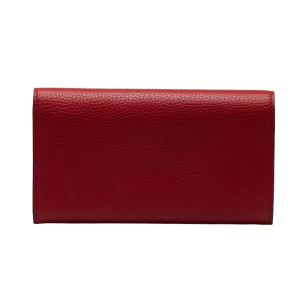 1 0126283 3 Gucci Animalier Continental Wallet Bifold Wallet Long Wallet Red Leather