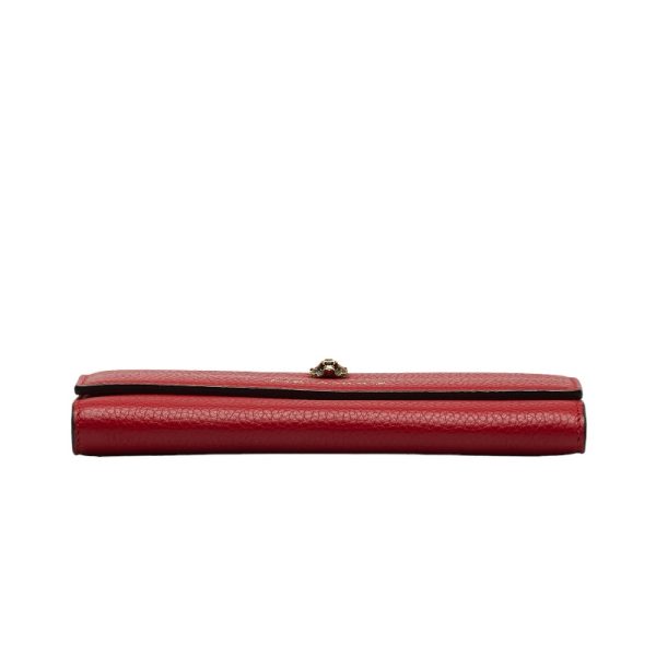 1 0126283 4 Gucci Animalier Continental Wallet Bifold Wallet Long Wallet Red Leather