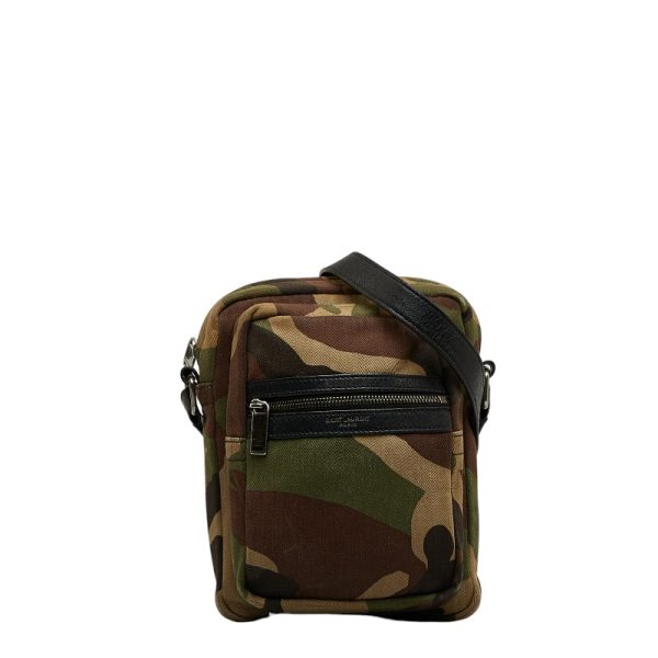 1 0126921 1 Saint Laurent Camouflage Shoulder Bag Green Multicolor