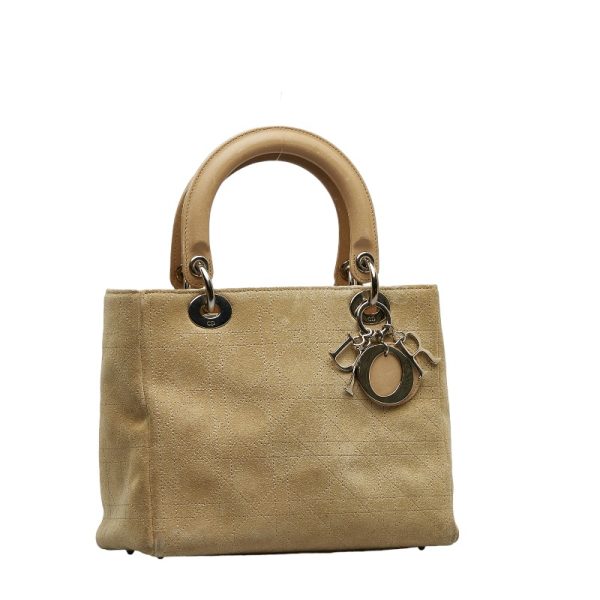 1 0126994 3 Dior Lady Shoulder Bag 2WAY Beige Suede