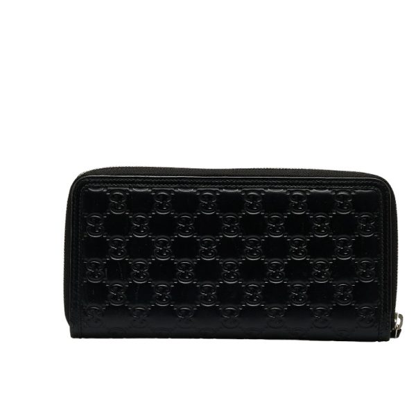 1 0127100 3 Gucci Guccisima GG Round Zipper Long Wallet Black