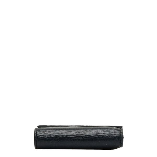 1 0127130 5 Balenciaga Paper Trifold Wallet Black Leather