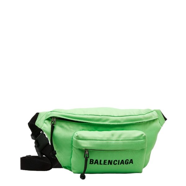 1 0127164 2 Balenciaga Waist Nylon Body Bag Light Green