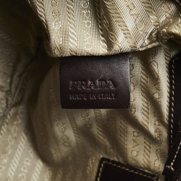 1 0127165 10 Prada Logo Jacquard Tote Bag BR3419 Beige Brown Canvas Leather