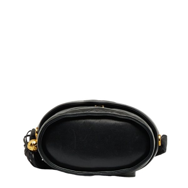 1 0127759 4 CHANEL Cocomark Tassel Crossbody Shoulder Bag Black Leather