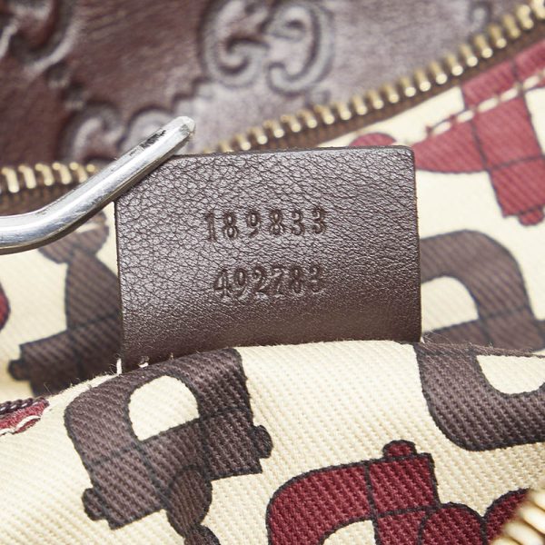 1 0127772 9 Gucci Abbey GGshima Handbag Brown Leather