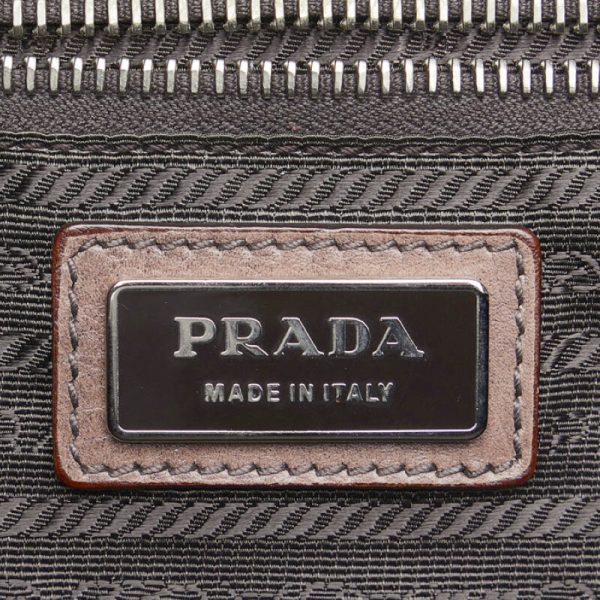 1 0127805 15 PRADA Gradient Keyhole Handbag Beige Black Leather