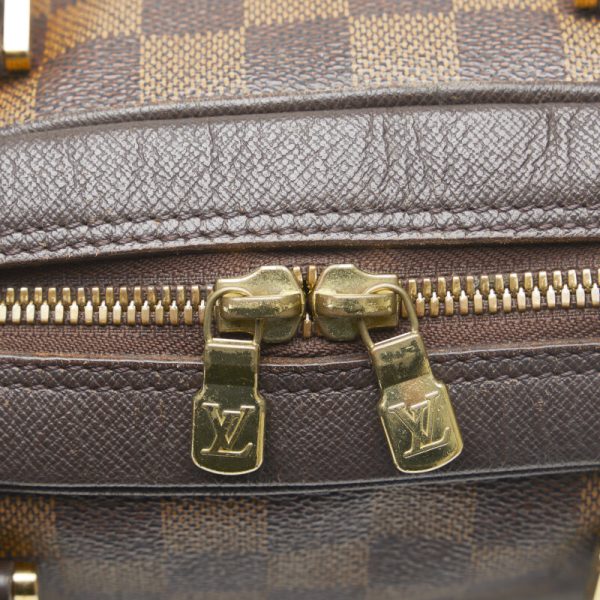 1 0127833 5 Louis Vuitton Damier Brera Handbag N51150 Brown PVC Leather