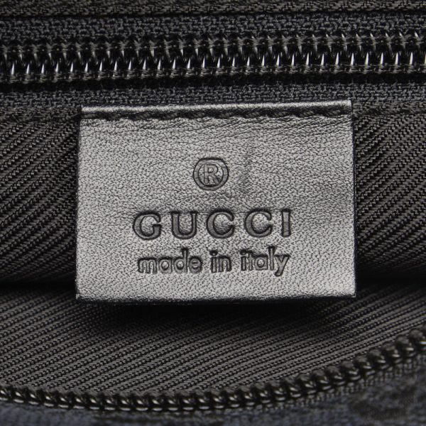 1 0127944 8 Gucci GG Canvas Handbag Black Canvas Leather