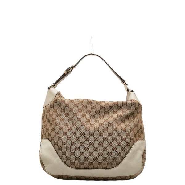 1 0128423 1 Gucci GG Canvas Charlotte Shoulder Bag Beige White