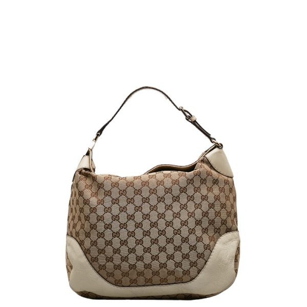 1 0128423 2 Gucci GG Canvas Charlotte Shoulder Bag Beige White