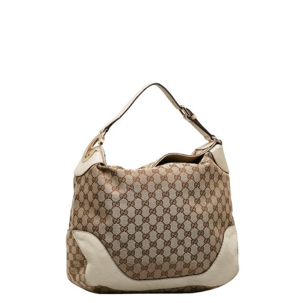 1 0128423 3 Gucci GG Canvas Charlotte Shoulder Bag Beige White