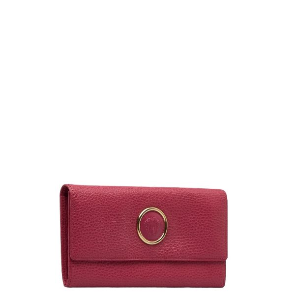 1 0128438 2 Versace Medusa Long Wallet Pink Leather