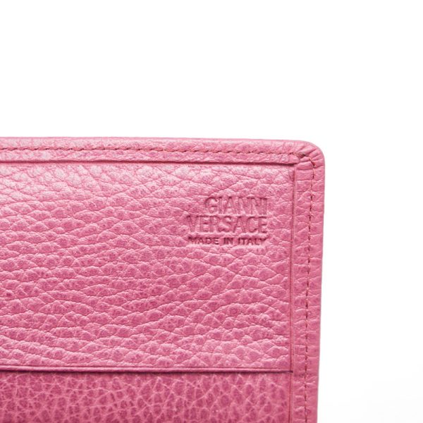 1 0128438 8 Versace Medusa Long Wallet Pink Leather