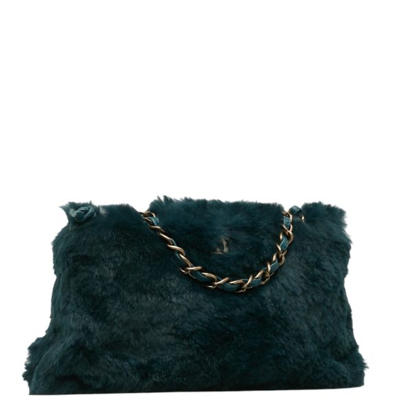 1 0128499 2 CHANEL chain shoulder bag green