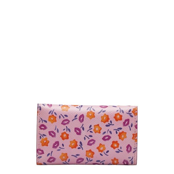 1 0128640 3 Prada Flower Floral Pattern Key Case Pink Multicolor