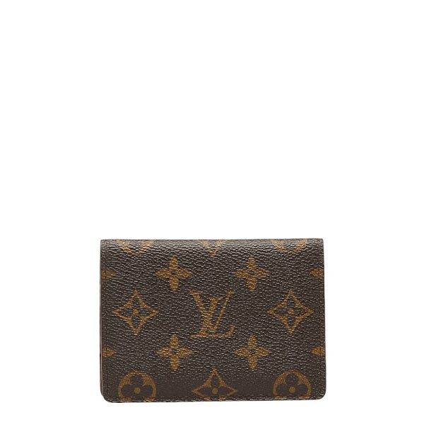 1 0129140 1 Louis Vuitton Monogram Porte 2 Cult Card Case Pass Case Brown