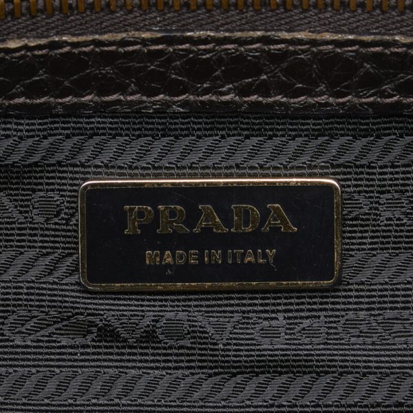 1 0129255 7 Prada Handbag BR2007 Brown Nylon Leather