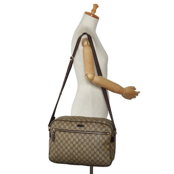 1 0129284 12 Gucci GG Supreme Crossbody Shoulder Bag Beige