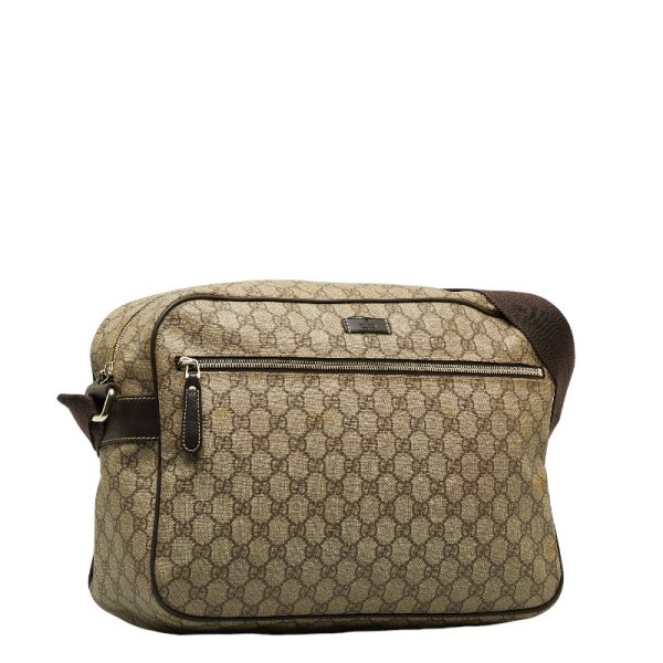 1 0129284 2 Gucci GG Supreme Crossbody Shoulder Bag Beige