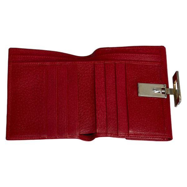 1 0129874 5 Gucci Bifold Wallet 0352031 Red Leather