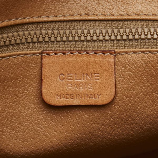 1 0130051 11 Celine Macadam Handbag Mini Boston Bag Brown PVC Leather