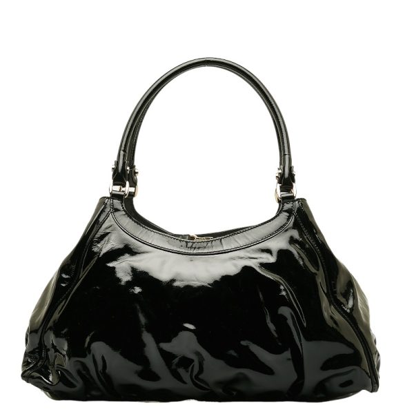 1 0131015 3 Gucci Abbey One Shoulder Bag Black Enamel