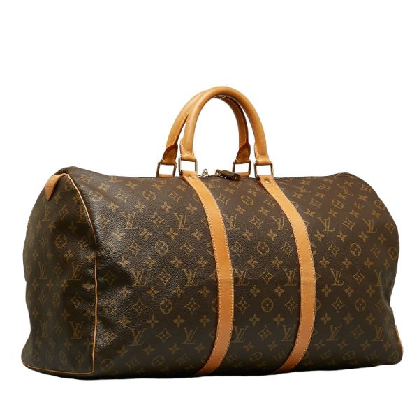 1 0131358 2 Louis Vuitton Monogram Keepall 50 Boston Bag M41426 Brown