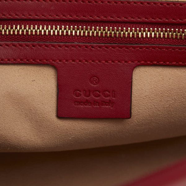 1 0131600 11 Gucci Bamboo Nimfair Handbag 453767 Red Leather